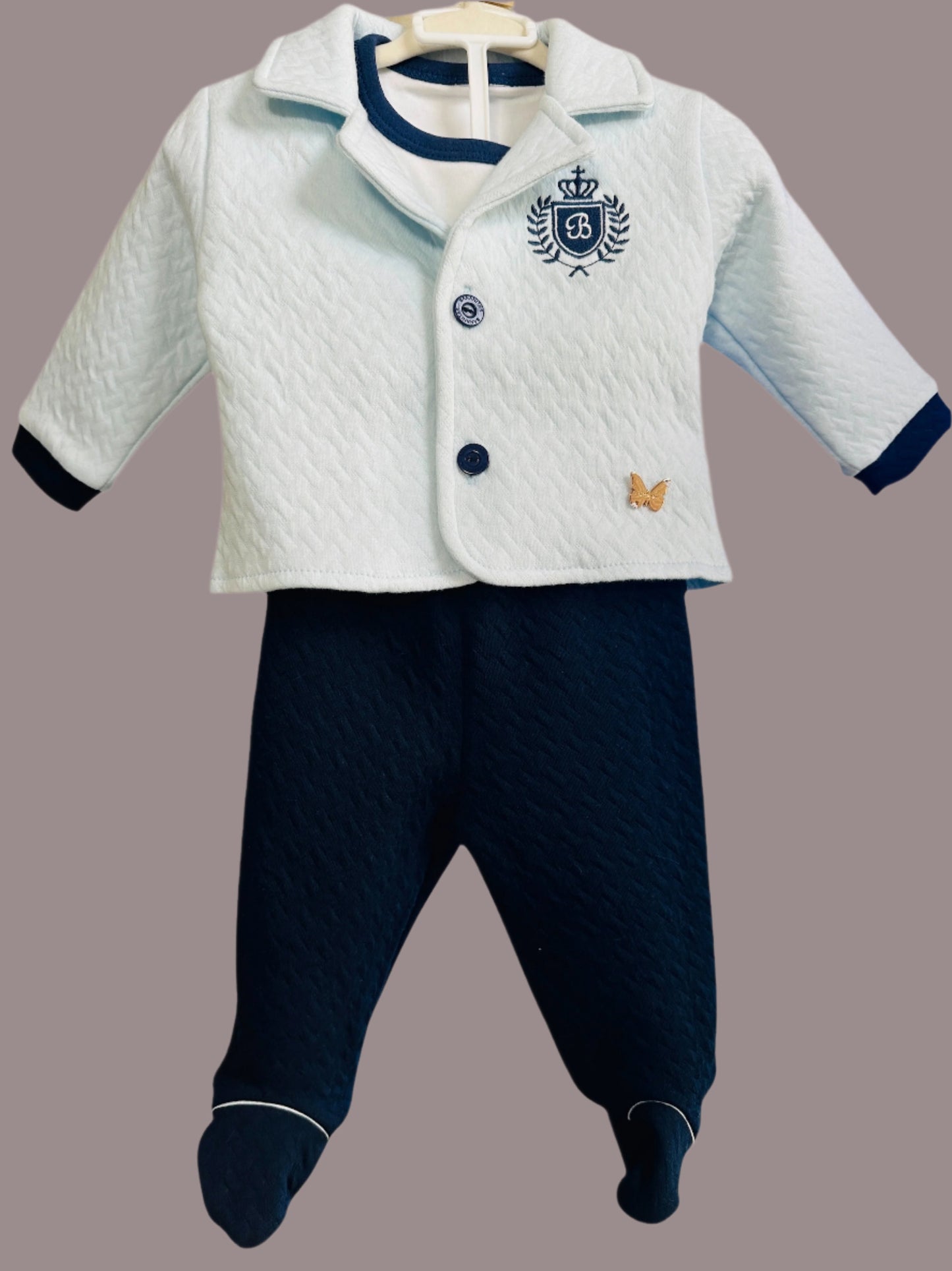 3-piece baby ensemble - sweater pima cotton.