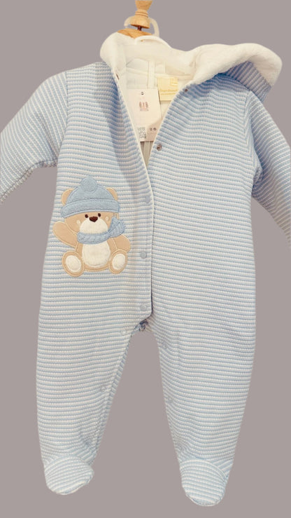 Baby Girl/Boy Cute Bear-Penguin Warm Fleece Hooded Jumpsuit