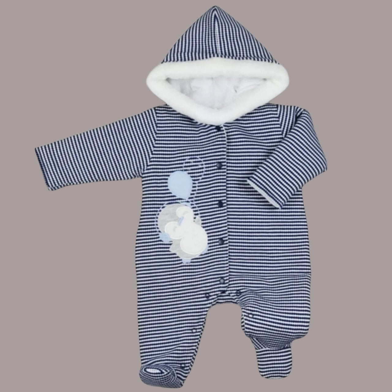 Baby Girl/Boy Cute Penguin Warm Fleece Hooded Jumpsuit